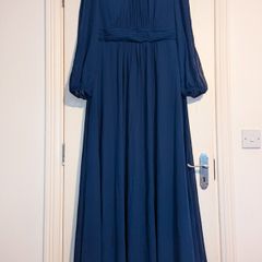 amazing long sleeve navy chiffon maxi dress from Ever Pretty