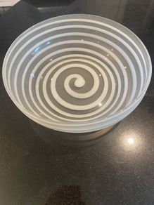 vintage mid century Leonardo Germany "Twist " Glass Bowl