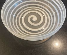 vintage large mid century Leonardo Germany "Twist " Glass Bowl