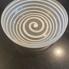 vintage large mid century Leonardo Germany "Twist " Glass Bowl
