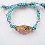Handmade bracelet,Leather/ceramic bracelet.Jewellery.Gift.One size Image 3