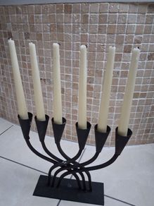 Beautiful cast iron candle holder/candelabra