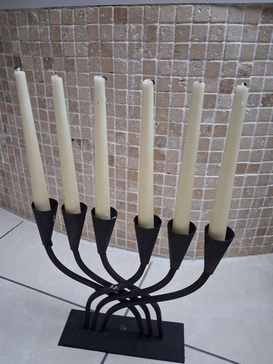 Beautiful cast iron candle holder/candelabra
