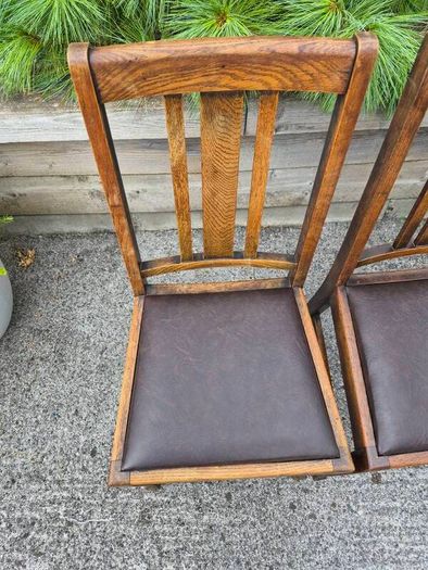 Set of 4 Arts & Crafts oak dining chairs