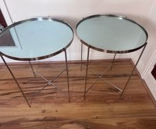 Silver Mirrored Side Tables