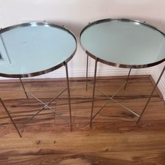 Silver Mirrored Side Tables