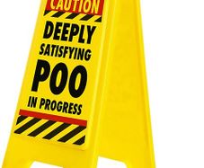 Deeply Satisfying Poo in Progress Novelty Toilet Humour Warning Sign | Hilarious Secret Santa Gift For Him, 11.8cm x 25cm