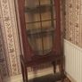 Vintage  Tall Inlaid Mahogany China Display Cabinet Image 3