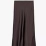ZARA Satin Midi Skirt Dark Aubergine Size XS! Image 2