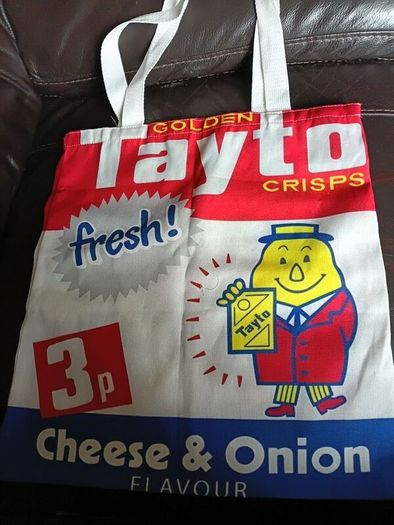 Mr Tayto Set. "Apron,Big Cushion Cover & Carrier Bag