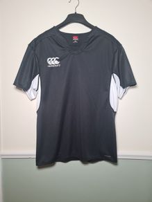 Mens CANTERBURY VAPODRI rugby shirt jersey training Size 2XL extra large black and white