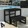 3-in-1 Stepping Stools Waterproof HDPE Adjustable for Kitchen, Library, Bathroom, Bedroom or Outdoor, Folding Steps Heavy Duty Supports up to 230 kg, Black Image 2