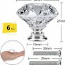 6 PCS Cabinet Knobs with 2 Sizes Screws, 30mm Drawer Handles Crystal Glass Diamond Shaped cupboards Door Knobs Image 3