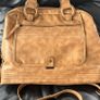 A-WEAR BAG OVERNIGHT WEEKEND Camel beige Stylish Faux Leather bag. Brass hardware In Very Good Condition. Generous sizing Image 4