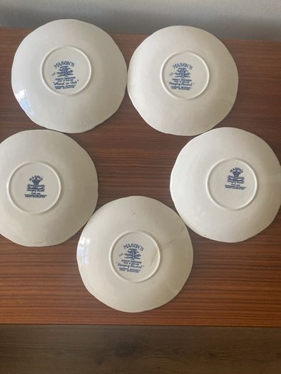 Mason Vintage "Ascot in Oak/Hanging Basket" China Saucers (5)
