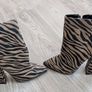 tiger print suede black brown boots Image 6