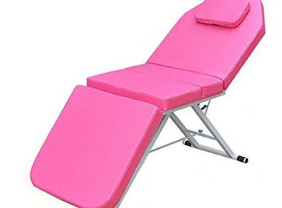 Portable Massage Bed With 3-Section Foldable Beauty Couch for Therapy Treatment Salon And Headrest Support Pink