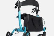 New can post Folding Aluminium Mobility Aid Rollator Walker with 4 Wheels