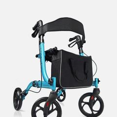 New can post Folding Aluminium Mobility Aid Rollator Walker with 4 Wheels