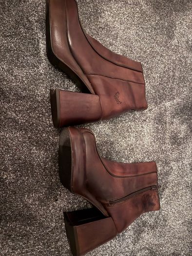 Tan Leather Platform Boots