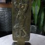 Art Deco Bronze Vase Oscar Antonsson Ystad Sweden Fiddler and Woman Relief 1930s to 1940s Image 2