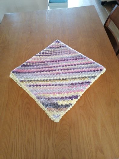 Blanket Hand Crochet 36"Sq Stunning Blanket
