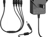 Security Camera Power Supply, 12V 2A Power Supply for 12Vdc CCTV Camera Home Security Camera DVR/NVR/HVR (Analog AHD IP) Surveillance System Monitoring Camera with 4 Split Power Cable