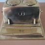 Antique brass inkwell and desk calendar set Image 2