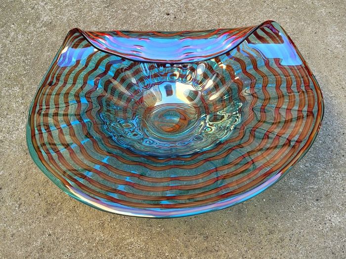 Mid-century sculptural art glass centrepiece