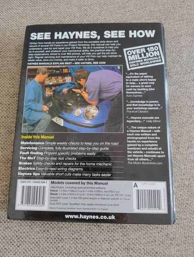 Haynes Volkswagen Polo owners workshop manual hardback FREE STANDARD POSTAGE INCLUDED
