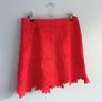 Pre Owned River Island Red Guipure Lace Mini Skirt Scalloped Hem Image 2