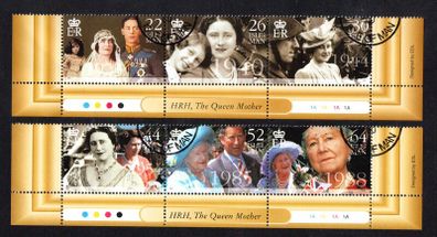 2000 Isle of Man Elizabeth The Queen Mothers Century Commemorative Stamps Marginal set fine used