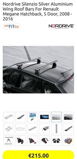 Roof Bars Renault Megane mk3 hatchback