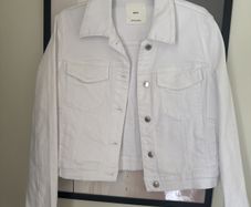 Women's MNG white denim jacket