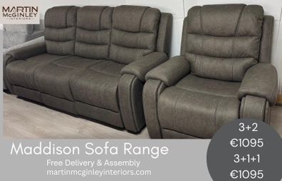 New Maddison Sofa Range Free Delivery