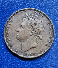 1826 Farthing George IV British coin