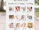 Baby's first year photo board birthday board A3, A2, A1, A0