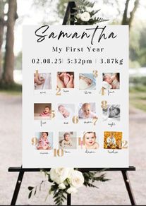 Baby's first year photo board birthday board A3, A2, A1, A0