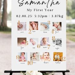 Baby's first year photo board birthday board A3, A2, A1, A0