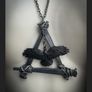 Protection 1700s Coffin Nails and Crow Necklace Brutalist Crust Punk Pagan Pendant Necklace Talisman Wasteland Dystopian Gothic Image 3