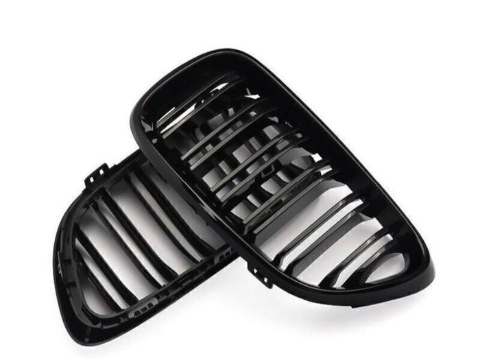 2 x Black Gloss Kidney Grills Grilles For BMW 2 Series Coupe F22 F23 2014-2018 NEW