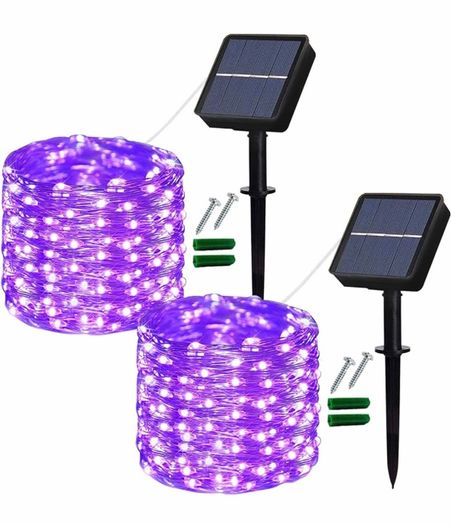 Solar Fairy Lights Outdoor, 2 Pack 12M/40Ft 120LEDs Solar String Lights, 8 Modes Waterproof solar Garden Lights Indoor/Outdoor (MULTIPLE COLOURS)