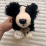 Keel Toys Jessie Border Collie Black White Dog Soft Plush approx. 25 cm. Blue Collar Used Please see photos Image 8