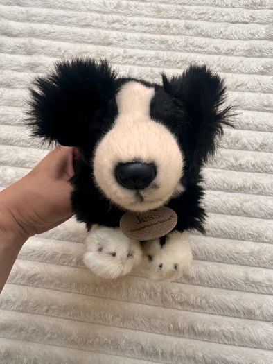 Keel Toys Jessie Border Collie Black White Dog Soft Plush approx. 25 cm. Blue Collar Used Please see photos