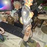Large Vintage Hand Painted Western Cowboy or Gunslinger Sculpture created by artist Michael Garman, Postage available or Collection, Image 6