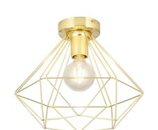 gold ceiling light fixture with bulb