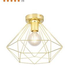 gold ceiling light fixture with bulb