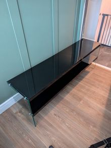 Black Glass TV Stand 150cm Wide
