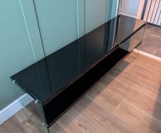 Black Glass TV Stand 150cm Wide