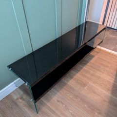 Black Glass TV Stand 150cm Wide